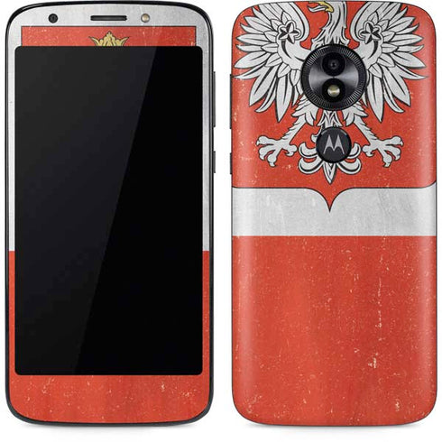 Poland Flag Distressed Moto E5 Play Skin